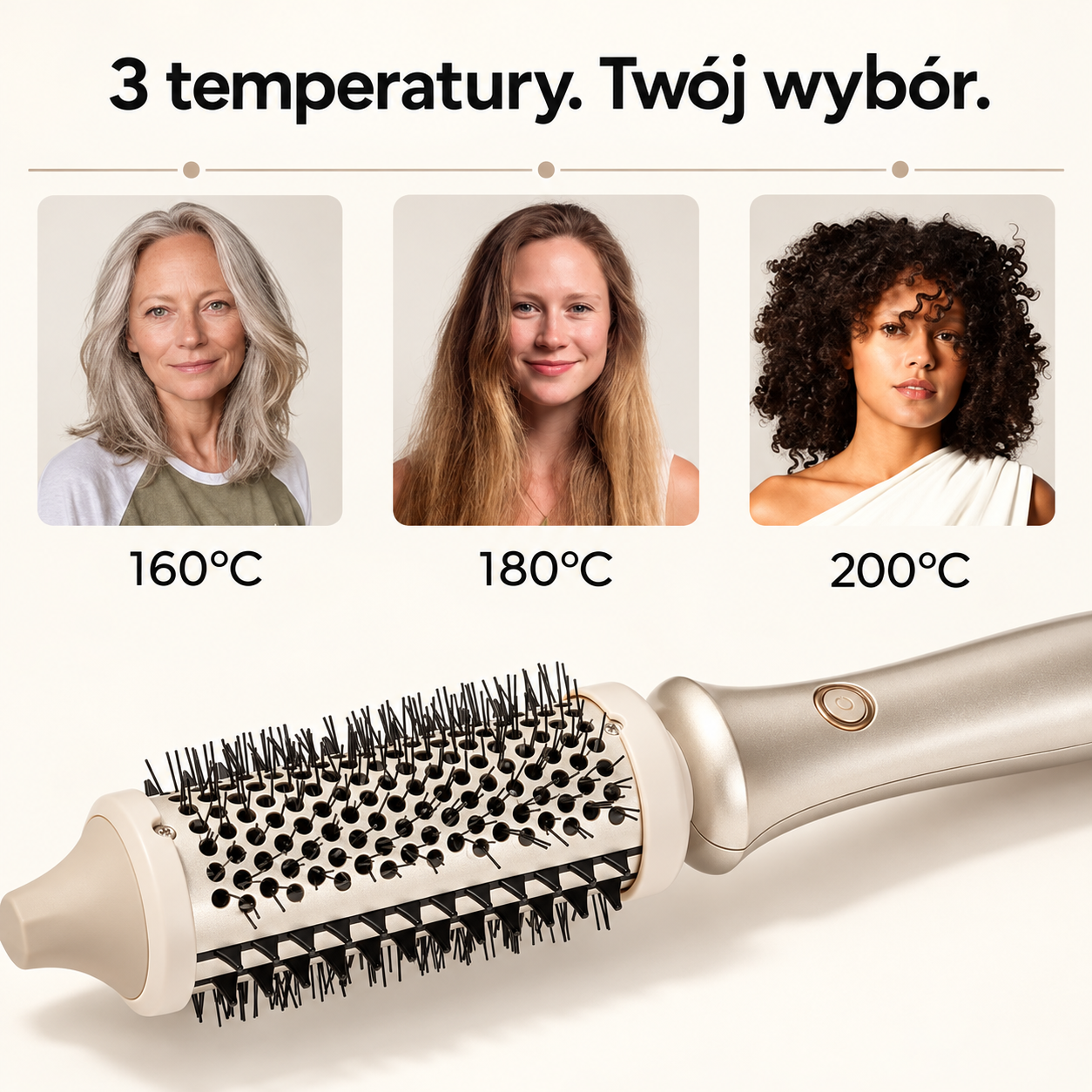 Trzy temperatury do wyboru: 160, 180 i 200 stopni Celsjusza