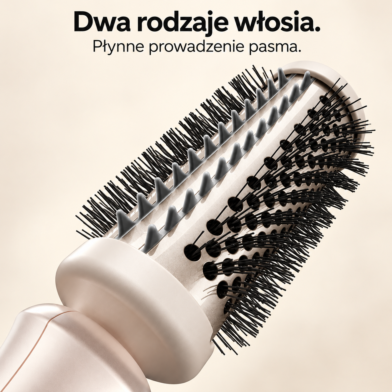 Dwa rodzaje włosia dla płynnego prowadzenia pasma